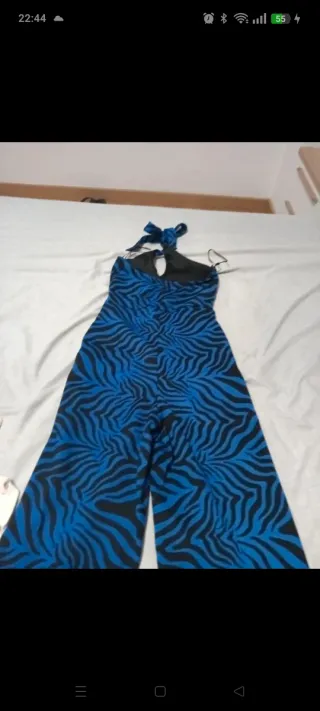 Mono estampado cebra azul y negro