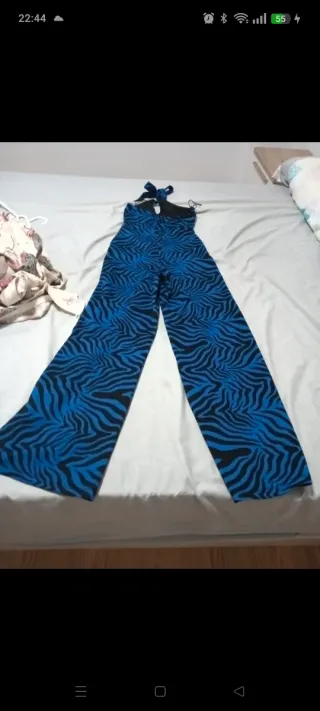 Mono estampado cebra azul y negro