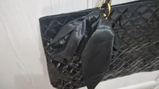 Borsa Tote Trapuntata Vernice Nera