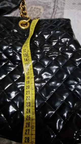 Borsa Tote Trapuntata Vernice Nera