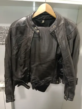 Traje de moto negro: Chaqueta y Pantalón de mujer