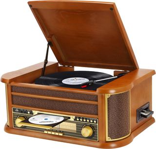 Tocadiscos Vinilo Vintage Bluetooth Madera