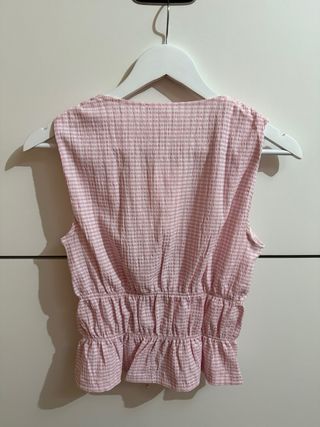 Top Zara Rosa a cuadros