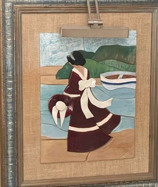 Cuadro decorativo con relieve cerámico