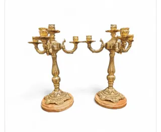 Trittico Orologio e 2 Candelabri Oro