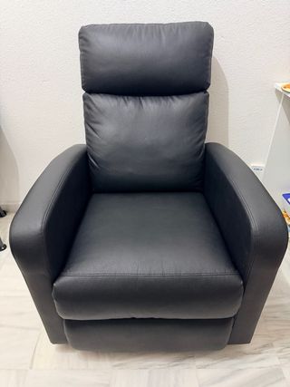 Sillón reclinable de piel negro NUEVO*