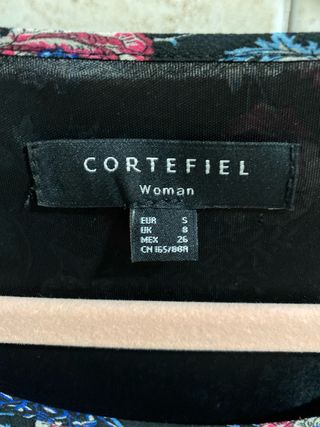 Vestido CORTEFIEL flores negro multicolor