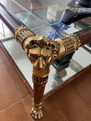 Mesa de centro antigua madera y cristal