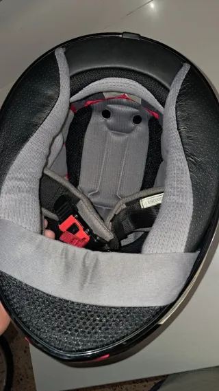 Casco Moto HJC Blanco y Rosa