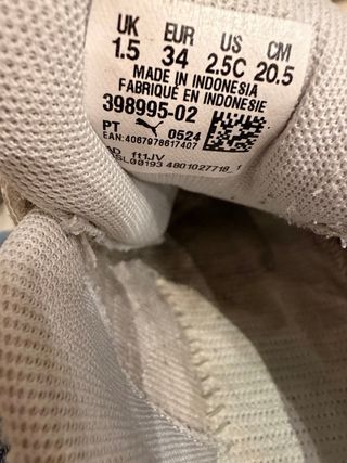 Zapatillas Puma Blancas talla 34