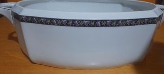 Fuente Limoges Porcelana Decorada Mano