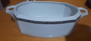 Fuente Limoges Porcelana Decorada Mano