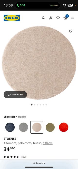 Alfombra redonda Stoense Ikea