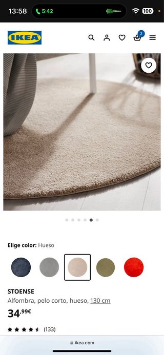 Alfombra redonda Stoense Ikea