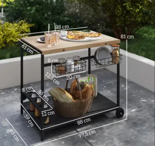 A ESTRENAR Mesa Camarera carro con Ruedas