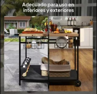 A ESTRENAR Mesa Camarera carro con Ruedas