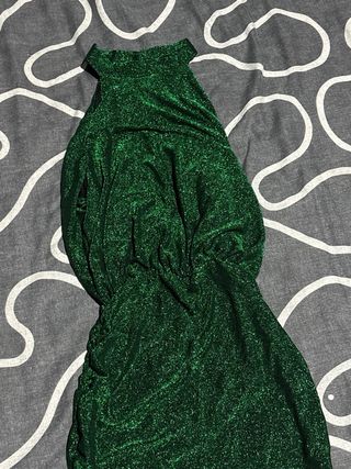 Vestido verde brillante fiesta