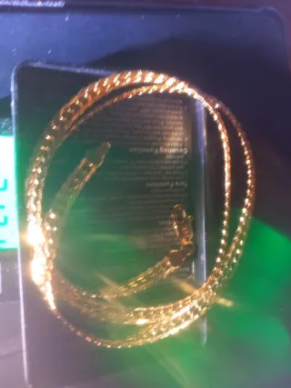 Pulsera Oro 18k Piel Serpiente Lujo