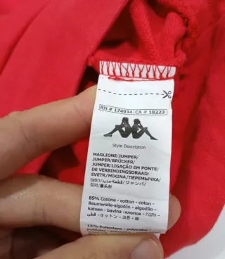 Kappa Moletom Cropped Vermelho Tamanho S