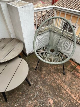 Conjunto mesas y sillas jardín