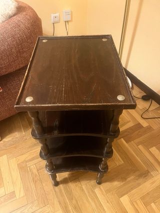 Mesa auxiliar estantería madera maciza salón dormi