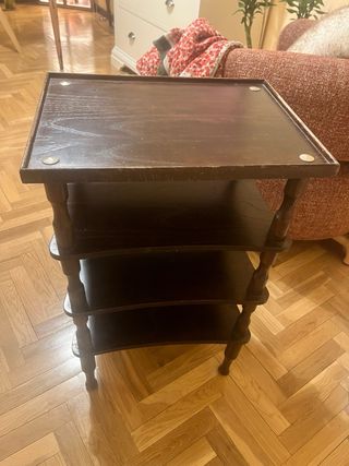 Mesa auxiliar estantería madera maciza salón dormi