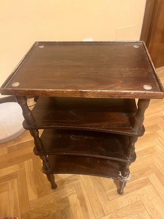 Mesa auxiliar estantería madera maciza salón dormi
