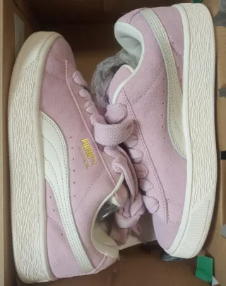 Puma Suede XL Rosa y Blanco 37.5