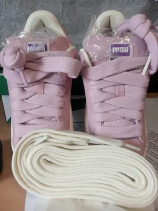 Puma Suede XL Rosa y Blanco 37.5