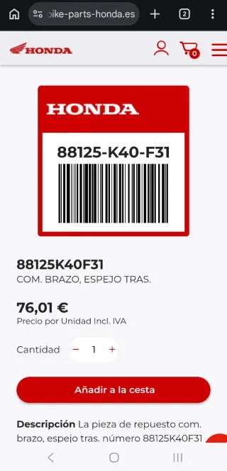 Brazos Retrovisor Forza 2017/18