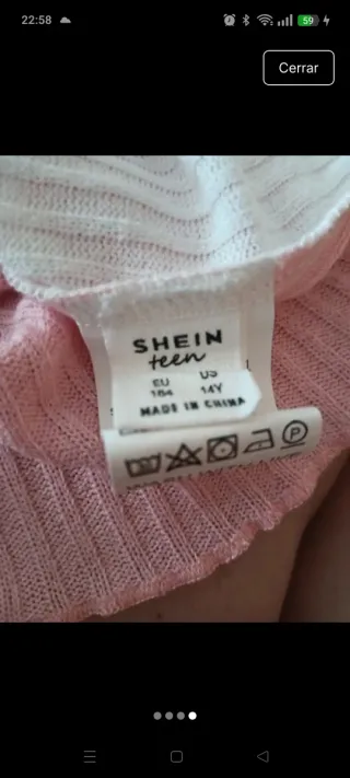 Jersey fino rosa y blanco