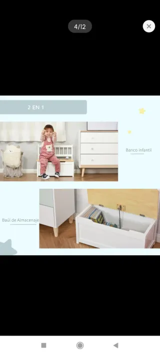 Baúl banco guarda juguetes