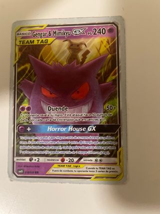 Carta Pokémon Gengar & Mimikyu GX TEAM TAG