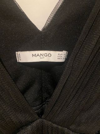 Vestido Mango Negro Volantes Tul