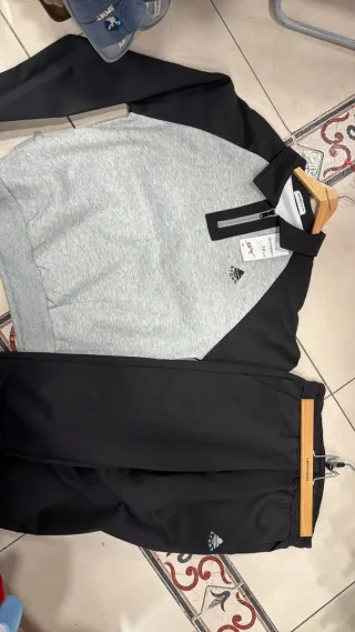 Conjunto Adidas Gris y Negro Tallxl