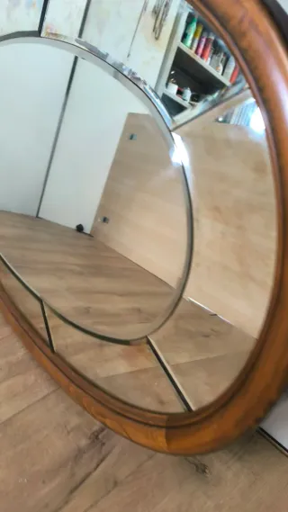 ESPEJO PARED GRANDE DE MADERA ROBLE