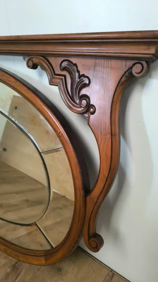 ESPEJO PARED GRANDE DE MADERA ROBLE