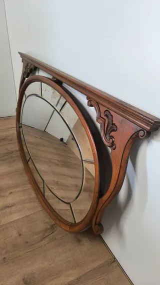 ESPEJO PARED GRANDE DE MADERA ROBLE