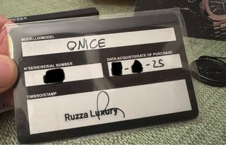 Ruzza Orologio Nero Onice Numerato 100 Pz.