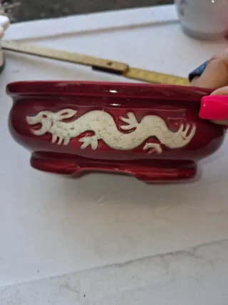 Vasetto rosso con drago