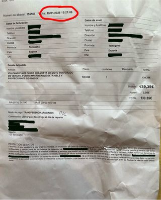 Chaqueta Moto Verano XXL para chica