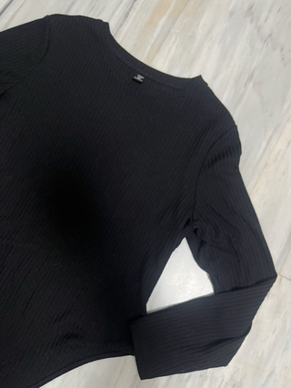 Body negro canale manga larga