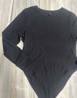 Body negro canale manga larga