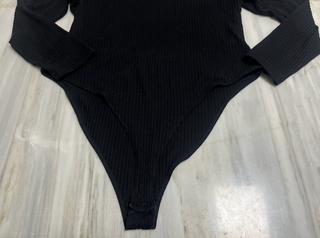 Body negro canale manga larga