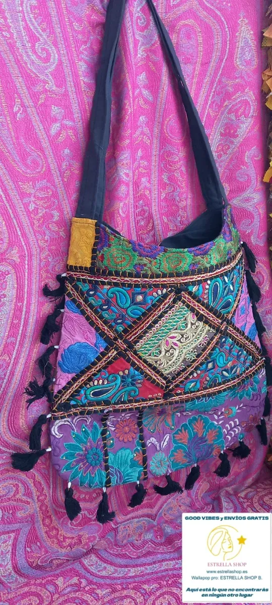 Bolso  multicolor artesanal.EnvíoGratis