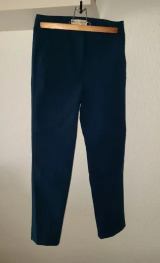 Pantalón de vestir de pinzas azul oscuro