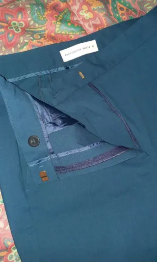 Pantalón de vestir de pinzas azul oscuro