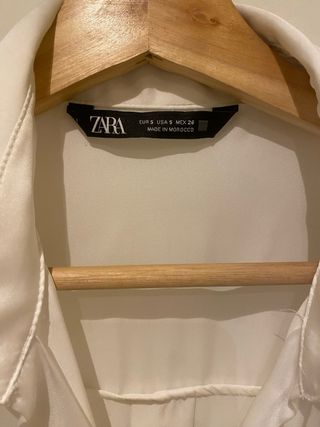 Camisa Zara Blanca Manga Larga