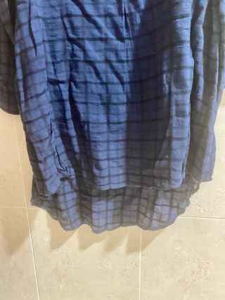 Camisa cuadros Zara Basic azul marino