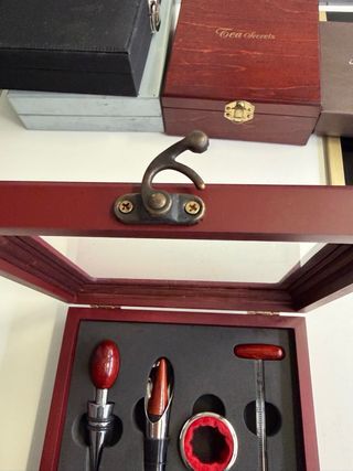 Set accesorios vino madera y metal